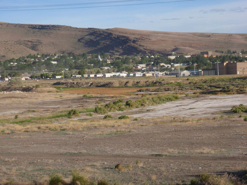 Looking northwest toward a residential area.